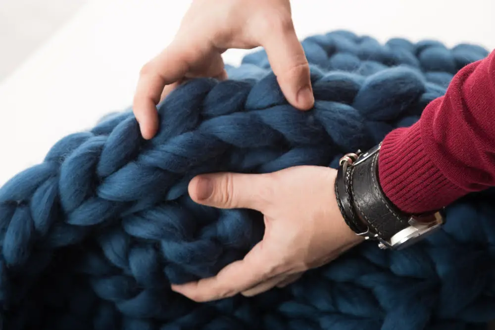 Chunky Yarn Arm Knitted Blanket