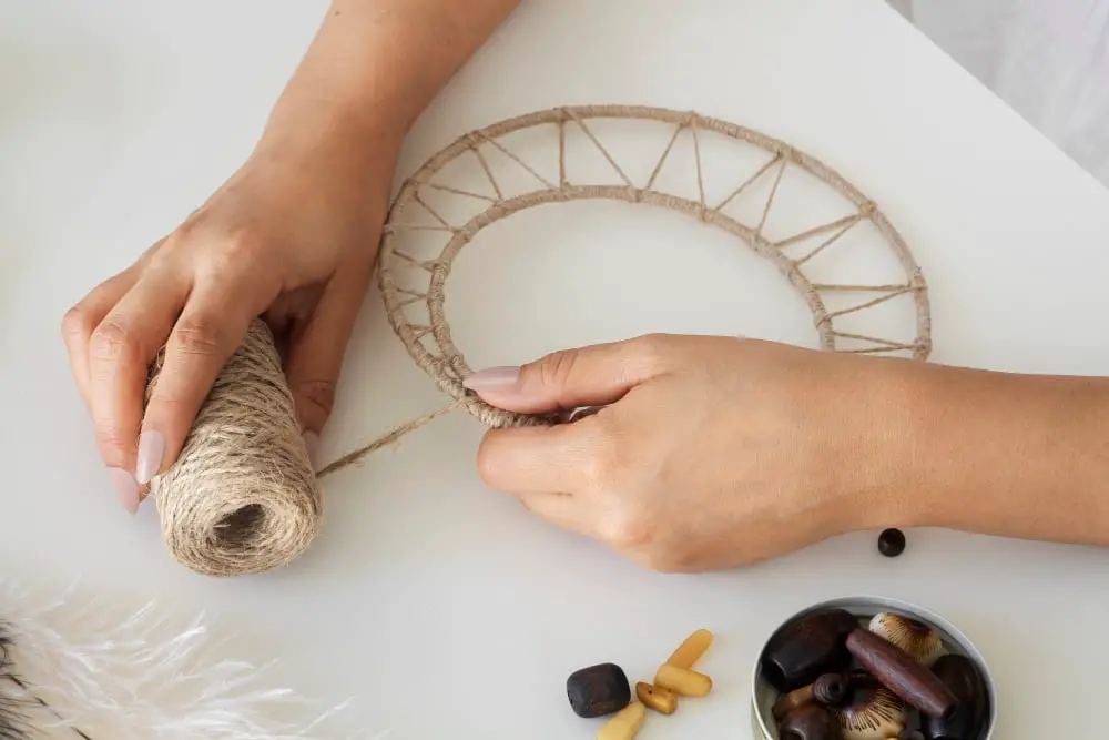 Make the Center Web of the Dream Catcher