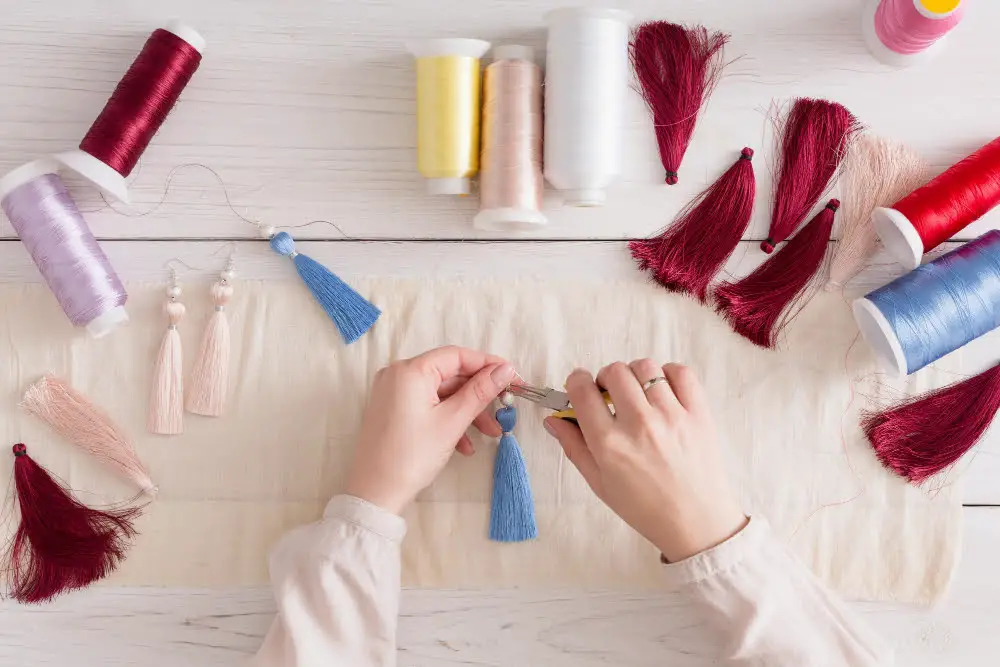 Step-by-Step DIY Yarn Tassel Earring Tutorial