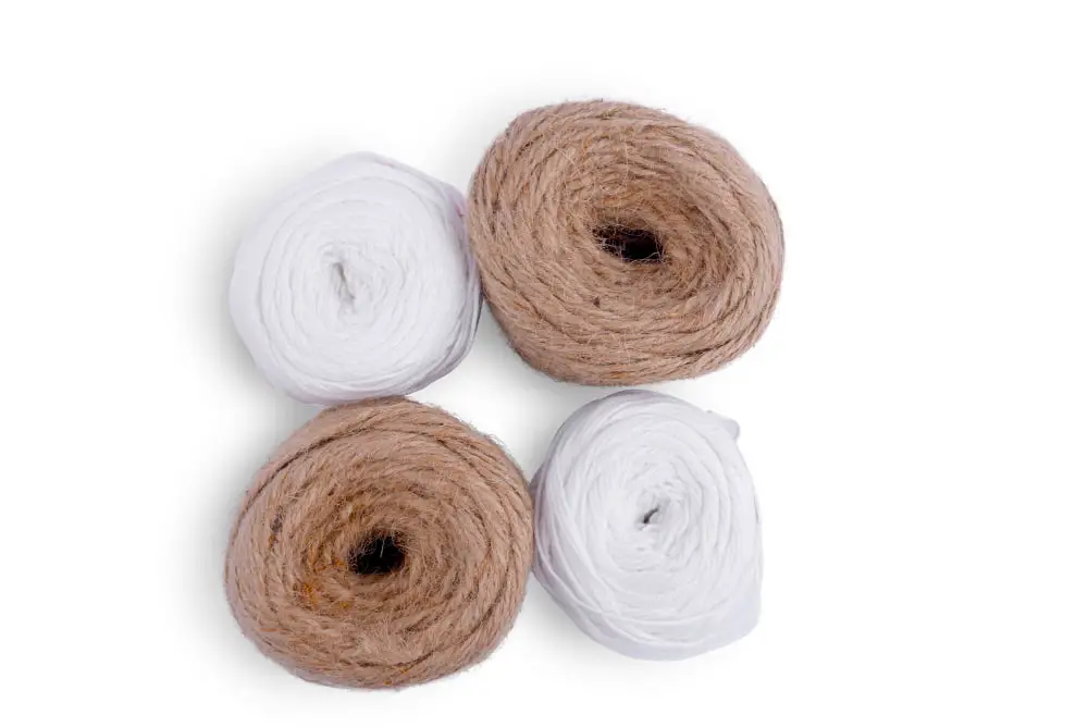 White and brown wool yarn For Macrame