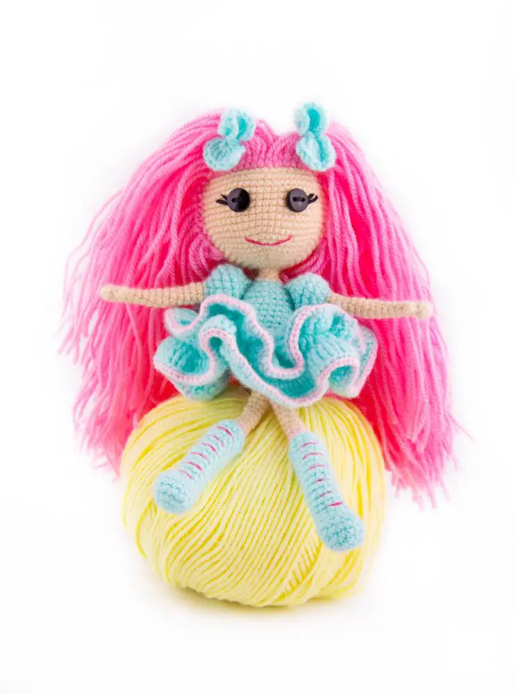 Yarn Hair Around The Doll's Face