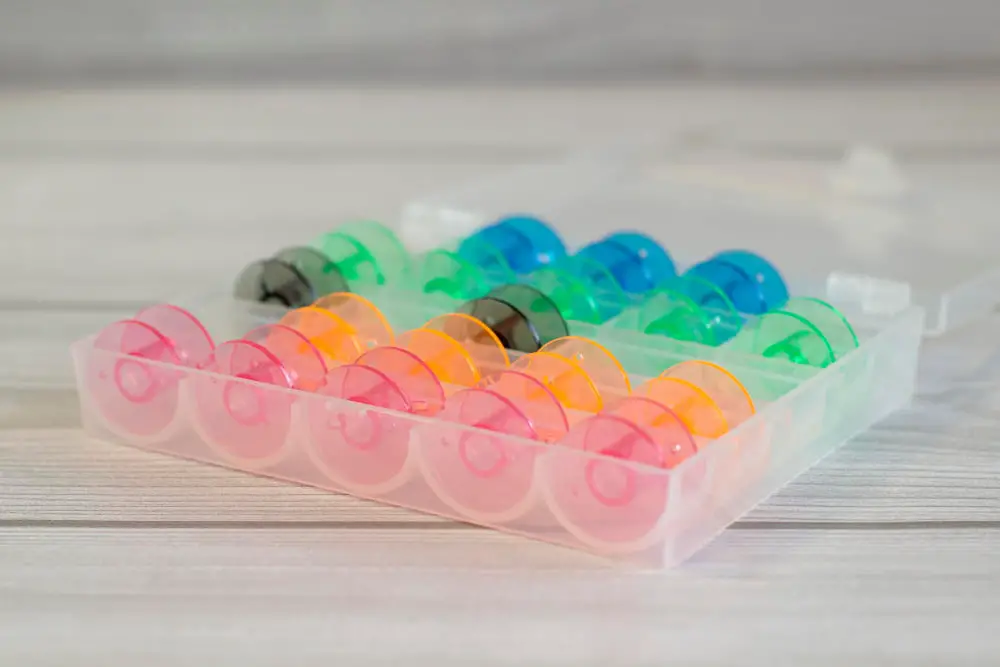 colored plastic bobbins