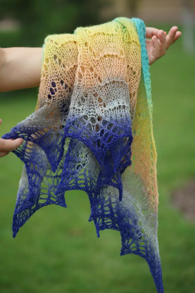 knitted lyocell shawl