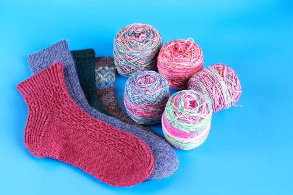 Knitted Socks and Yarn