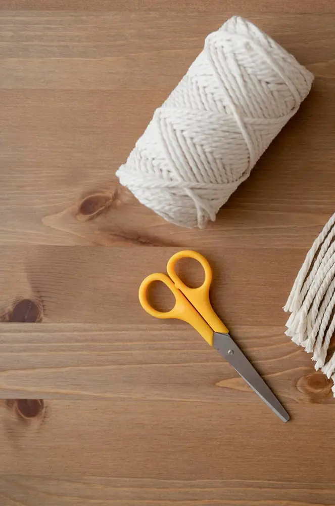 Making a Yarn Plant Hanger Step by Step Macrame and Scissor