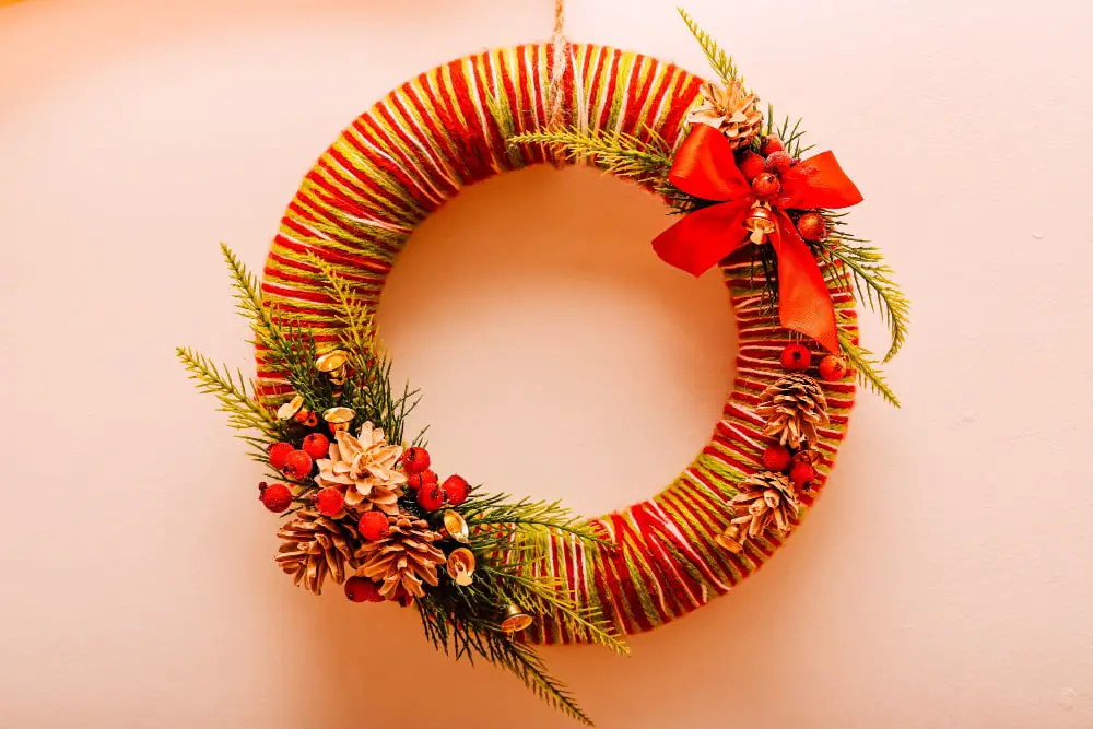 Yarn Wreath Display