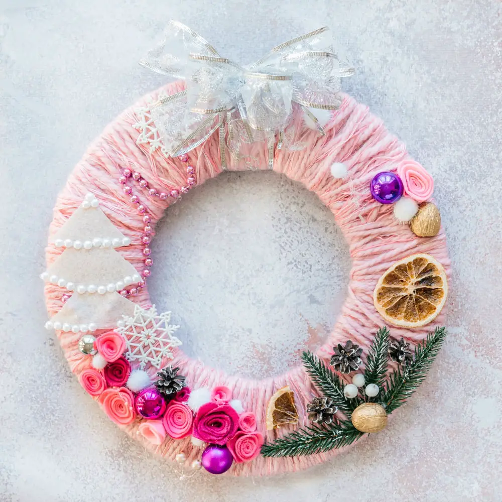 Yarn Wreath Embellishment