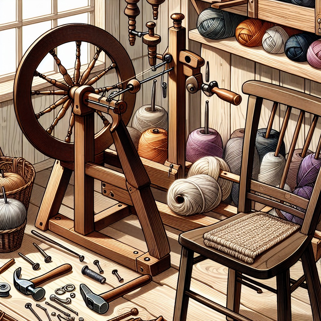 materials needed for a homemade spinning wheel