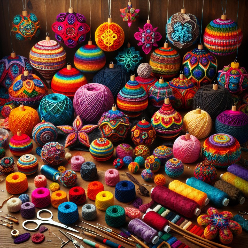 materials needed for yarn ornaments