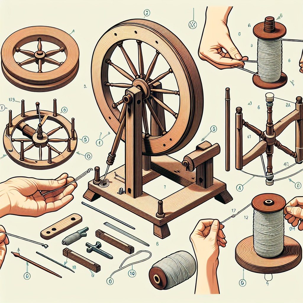 steps on how to assemble your diy spinning wheel