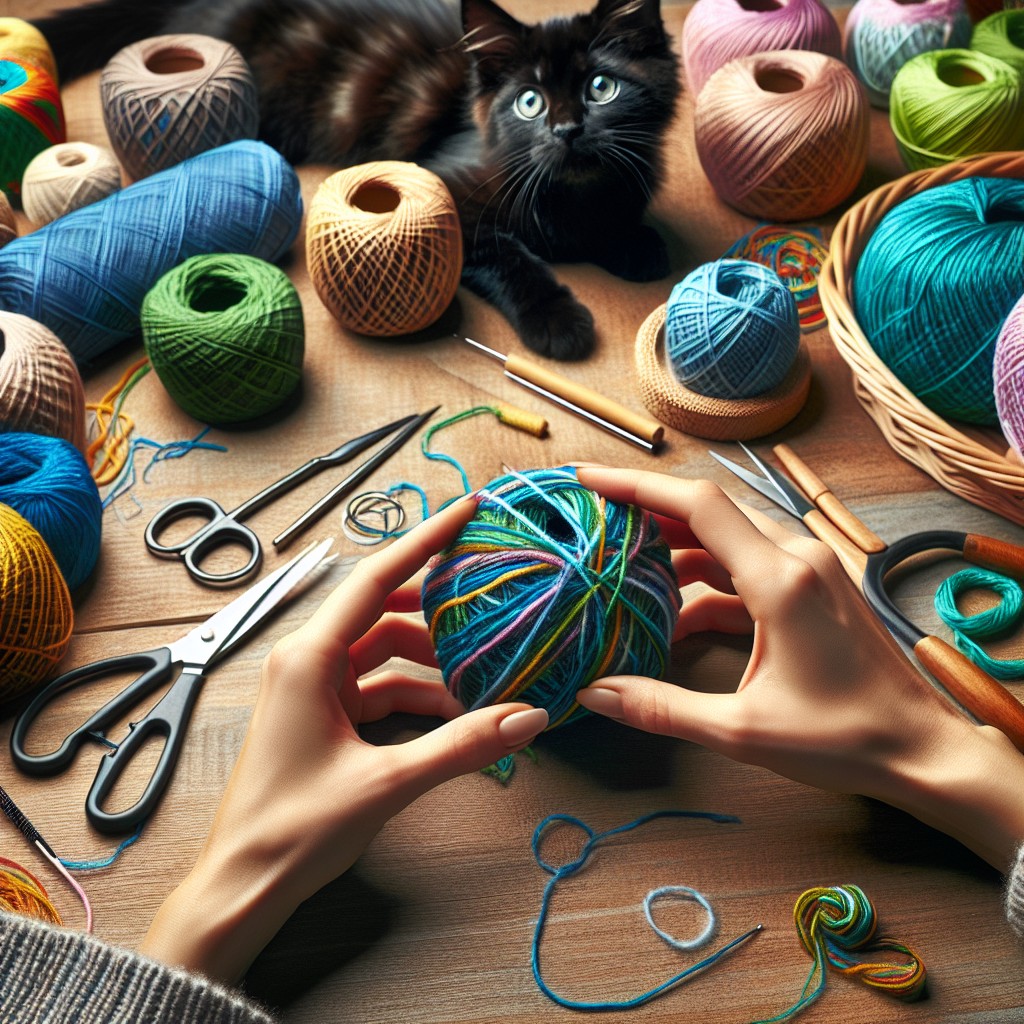steps to create a simple yarn ball toy for cats