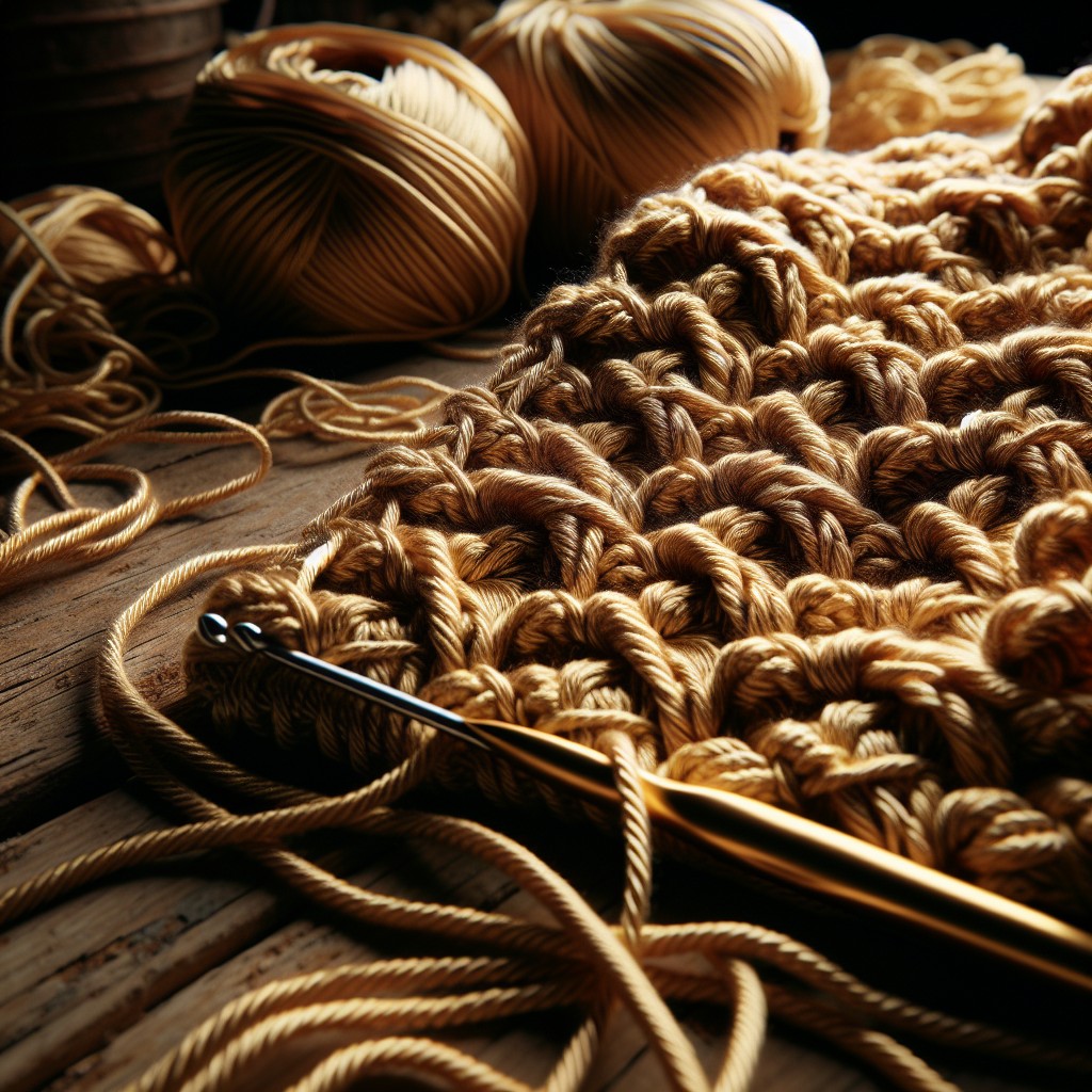 incorporating gold yarn in crocheting
