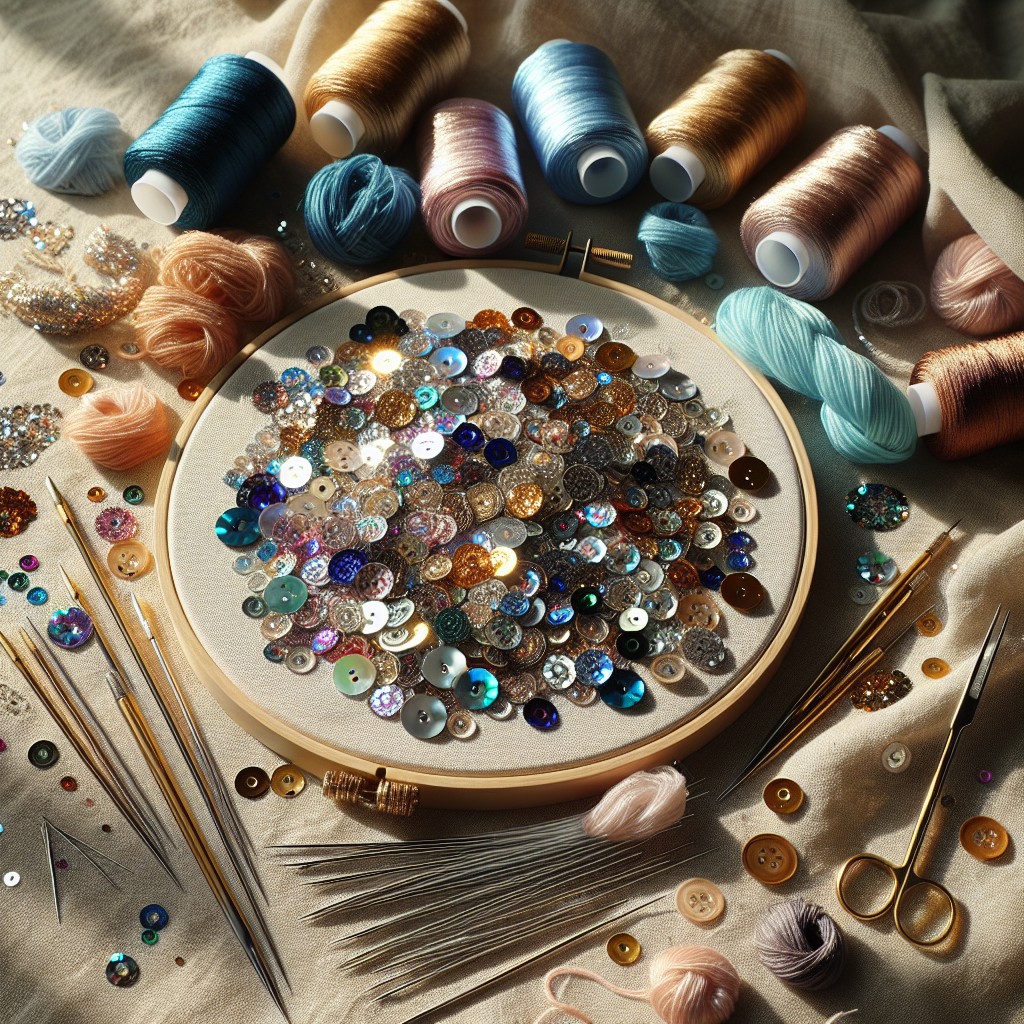 essential tools for sequin embroidery