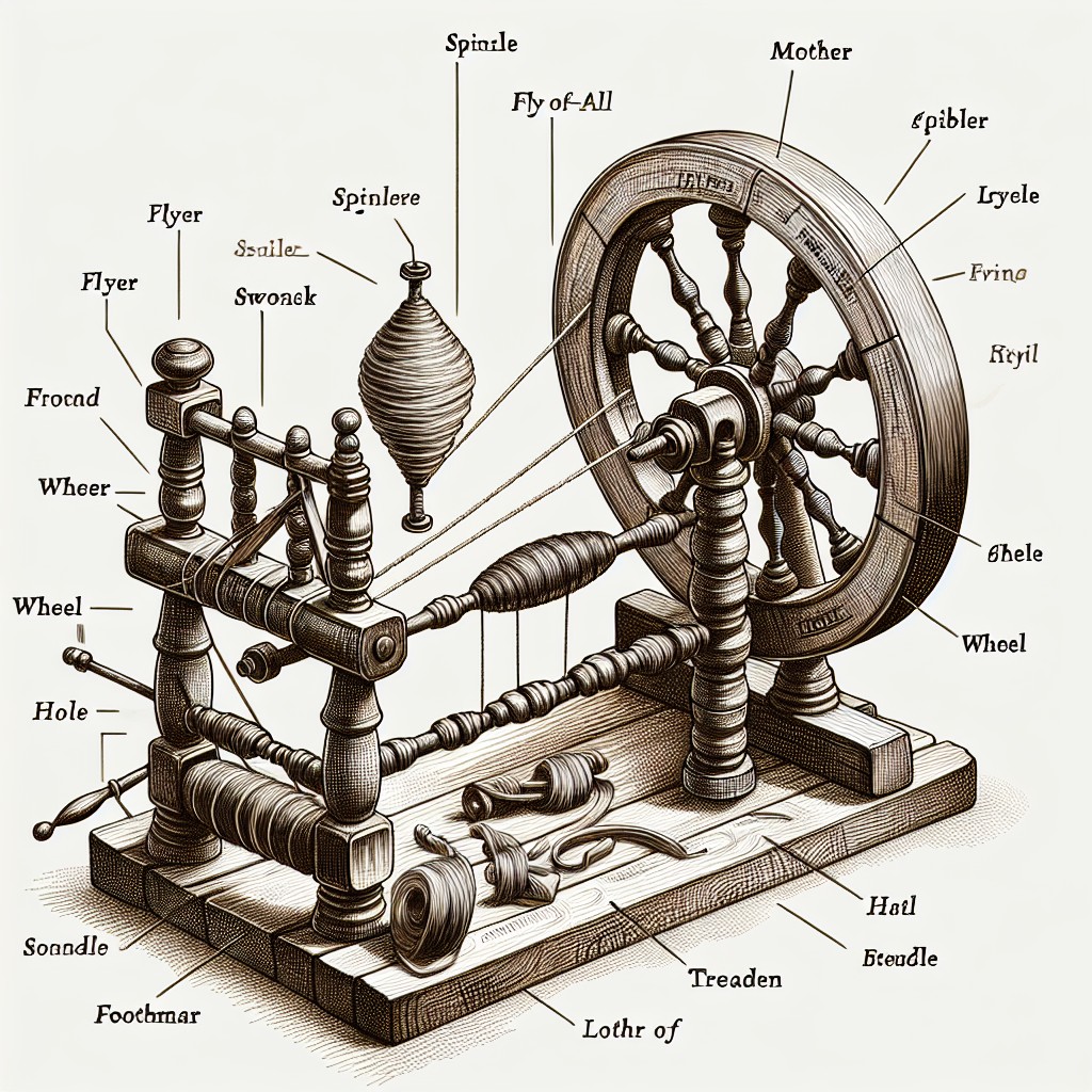 parts of a spinning wheel