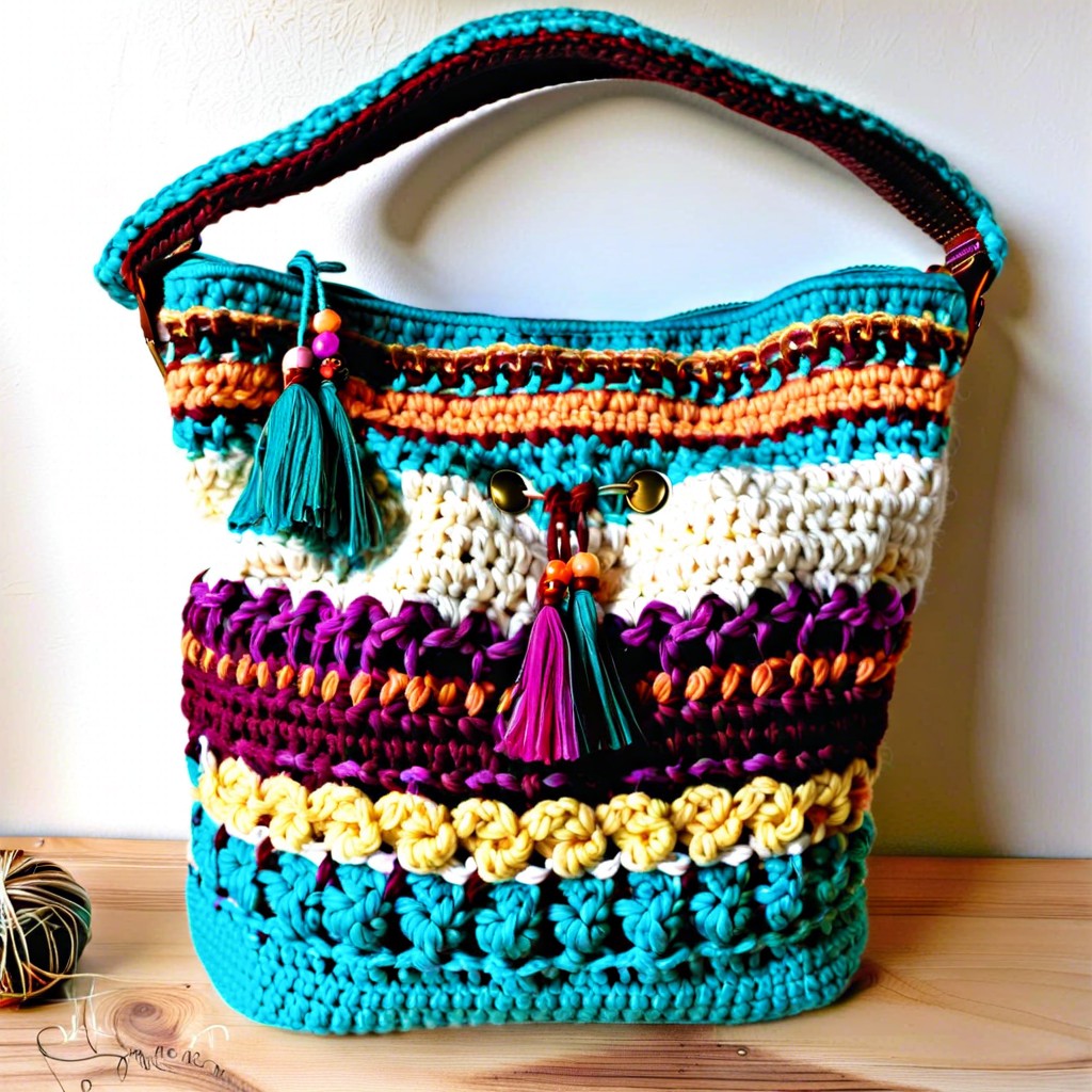 bohemian chain stitch bags