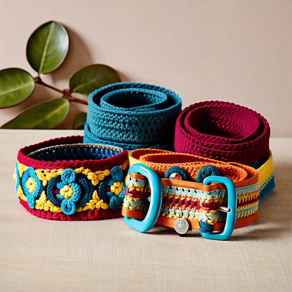 chain stitch belts and bracelets