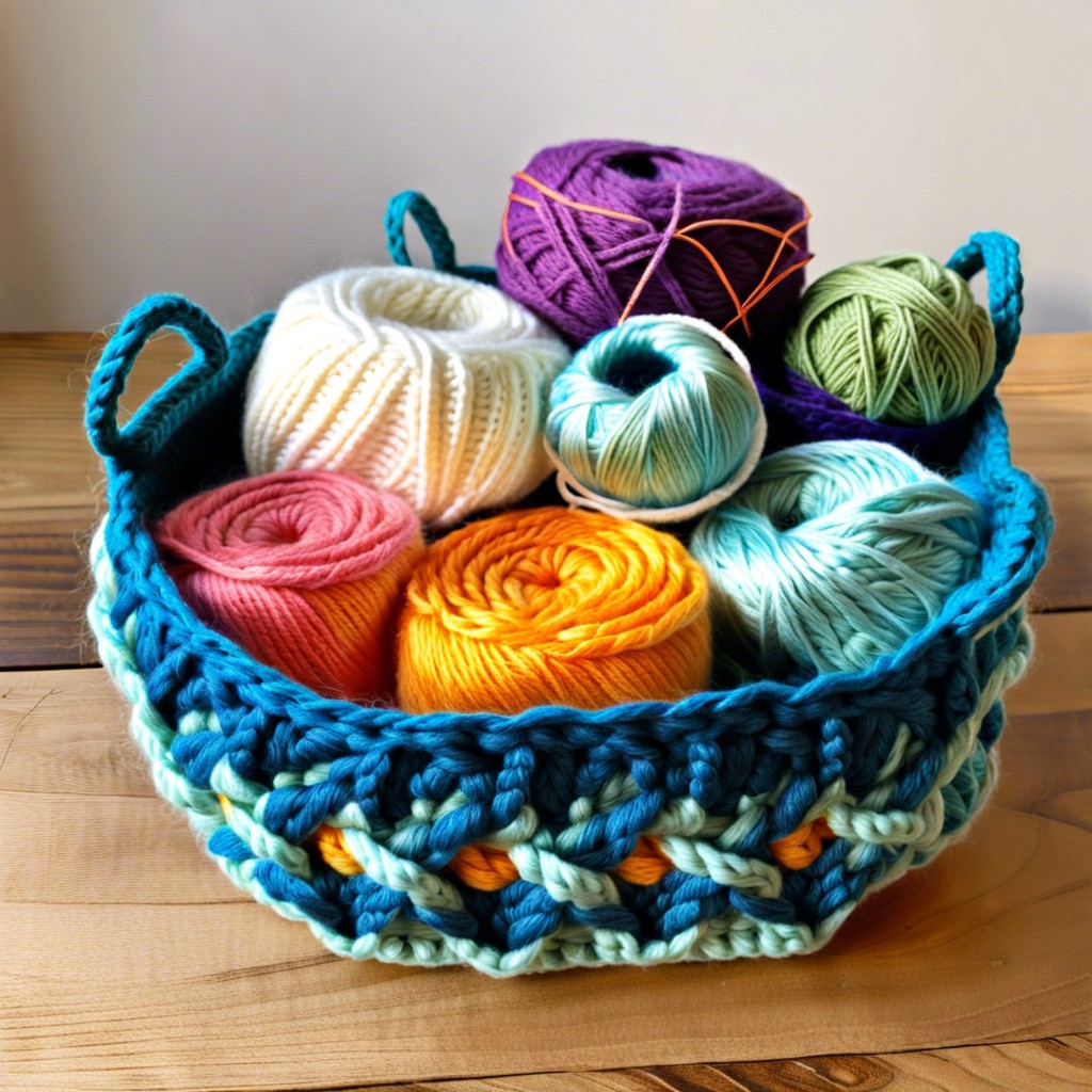 chain stitch crochet baskets