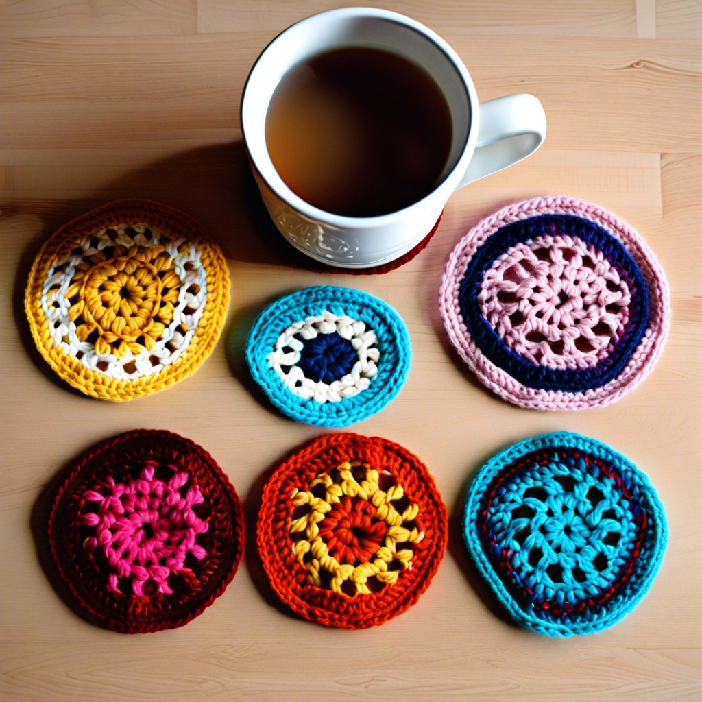 chain stitch crochet coasters