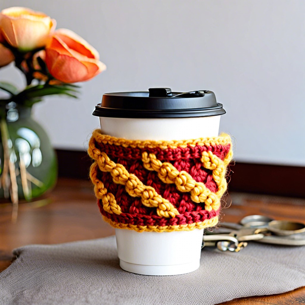 chain stitch cup sleeves