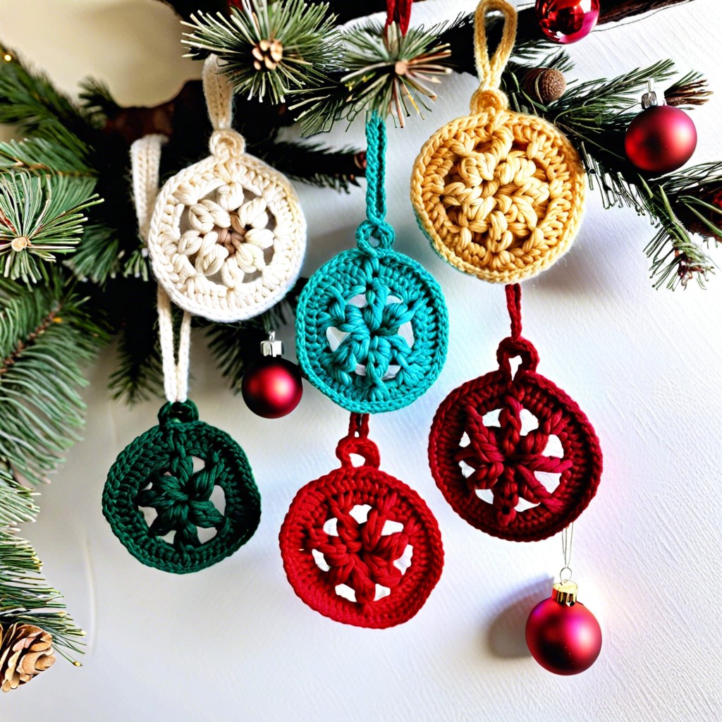 chain stitch holiday ornaments