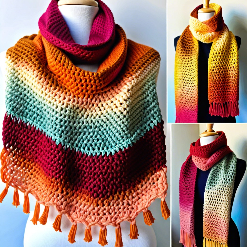 crafting a gradient scarf using increase stitches for shape and texture