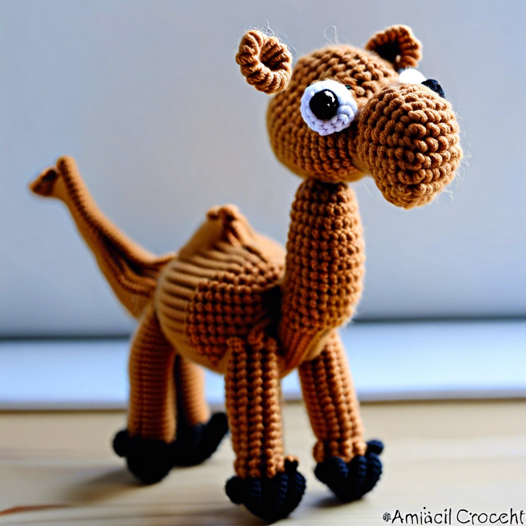 crochet camel with movable legs
