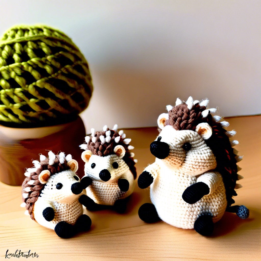 crochet hedgehog family set