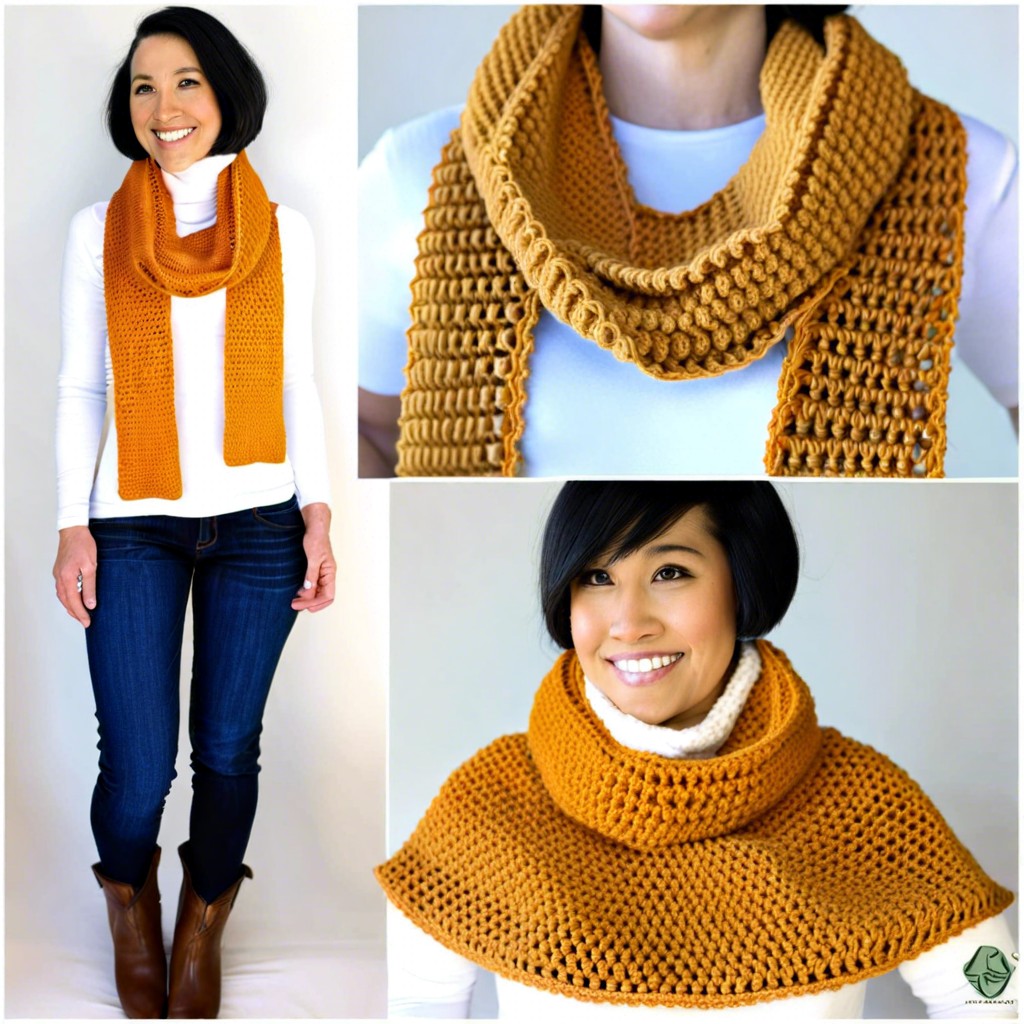 crochet scarves incorporating decreases for shaping