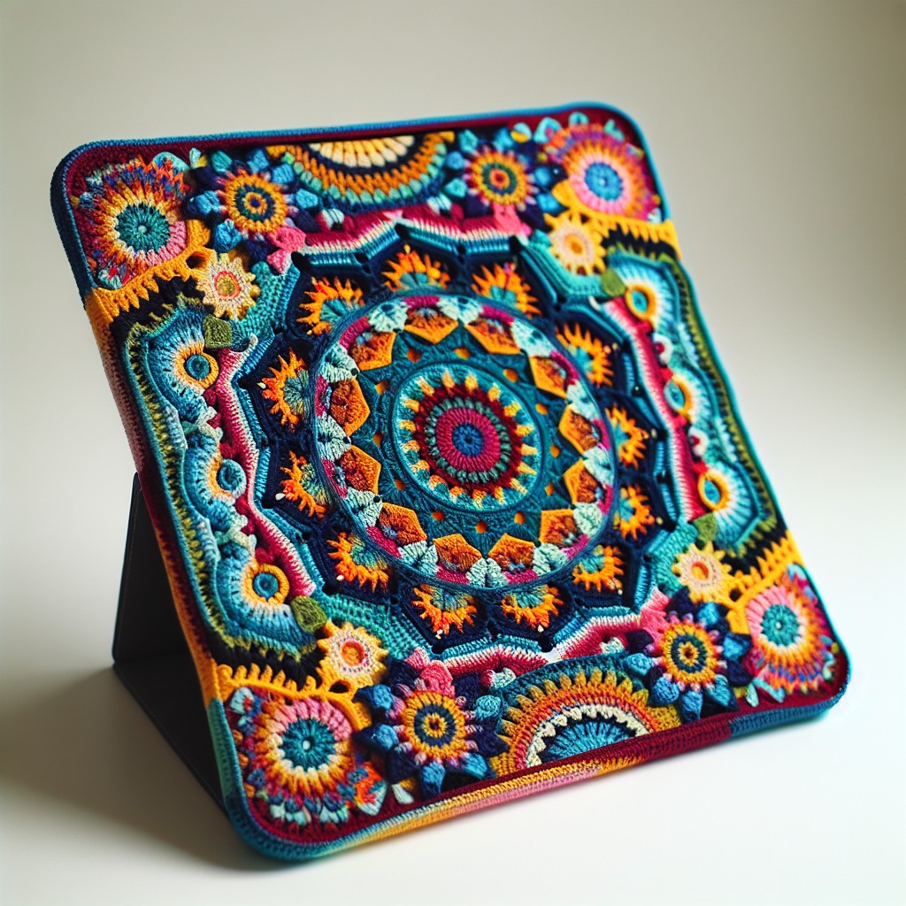 crochet tablet stand