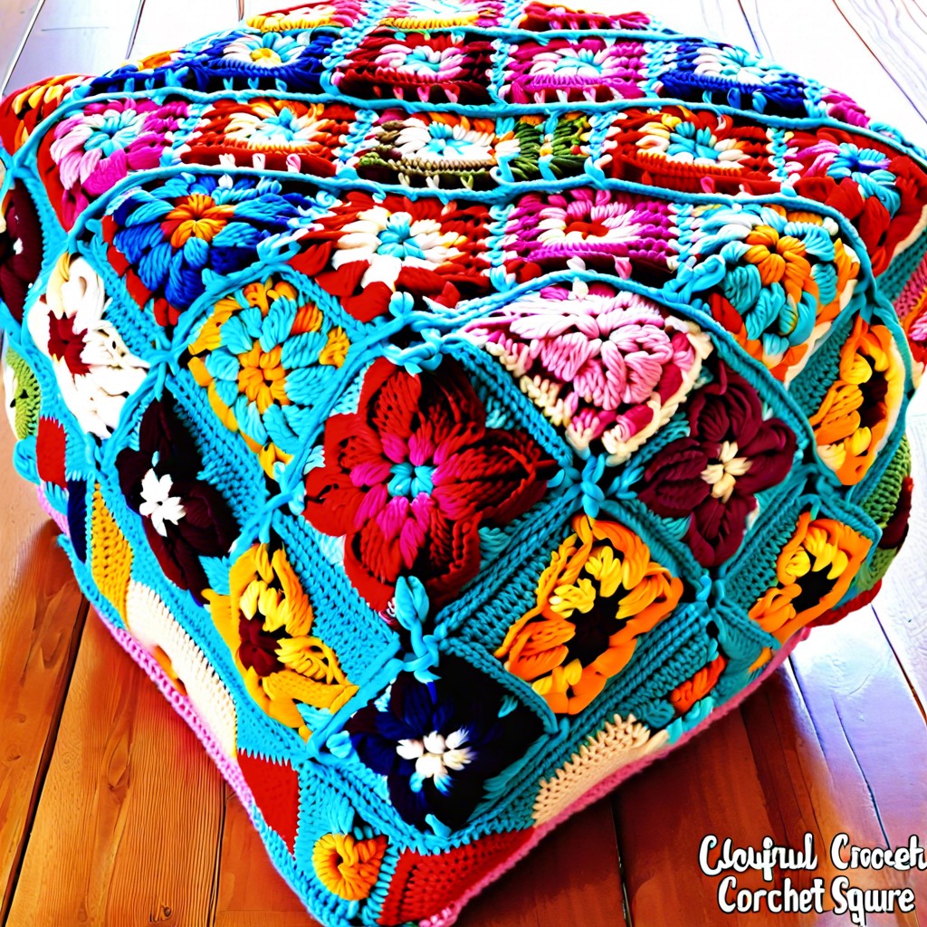 granny square footstool cover pattern