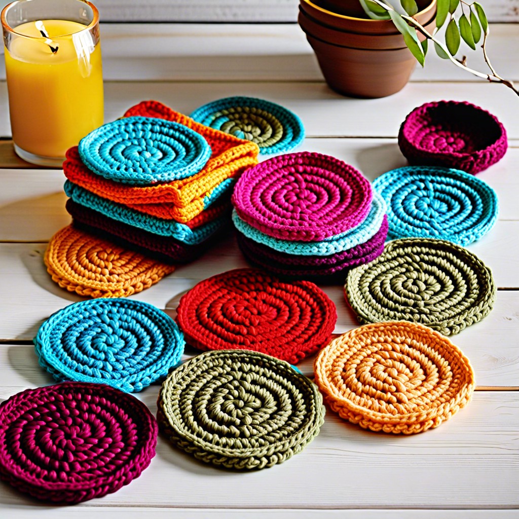 slip stitch crochet coasters