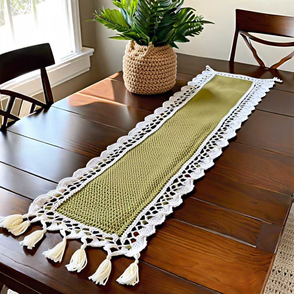 slip stitch table runners for elegant tablescapes