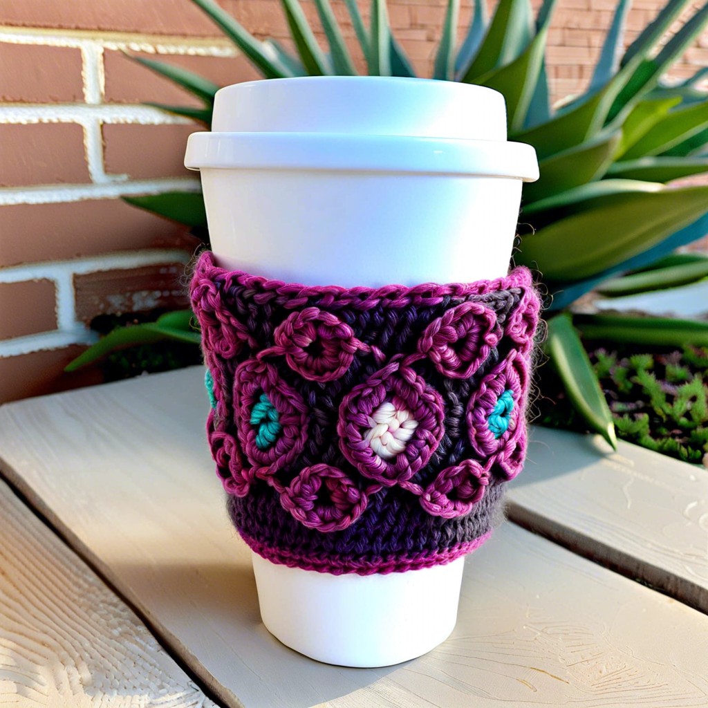 tunisian crochet cup cozy