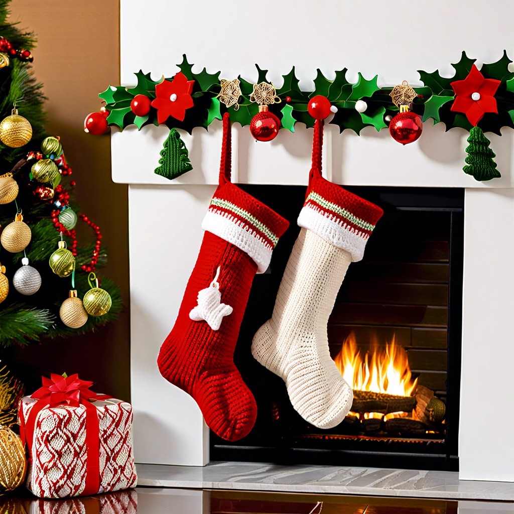 tunisian crochet holiday stockings
