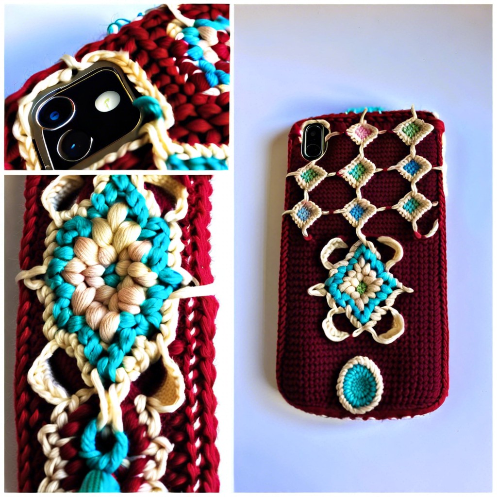 tunisian crochet mobile phone cases