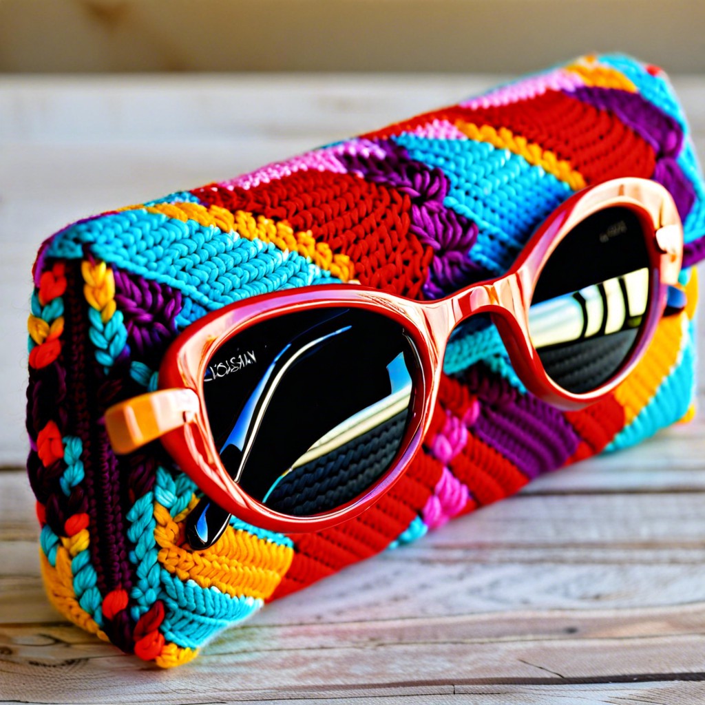 tunisian crochet sunglasses case