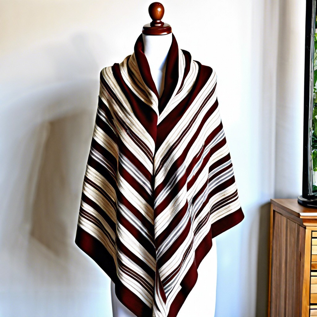 asymmetrical boho stripes shawl