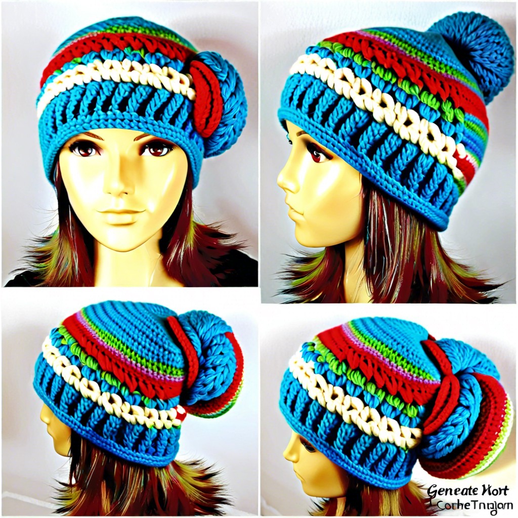 beanie hat with magic knot pattern band