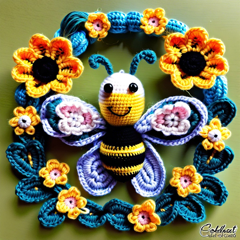 bee and flower garland