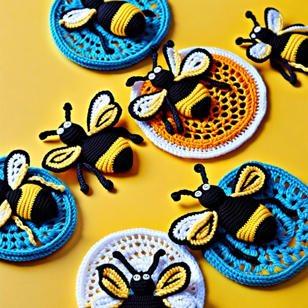 bee themed coasters