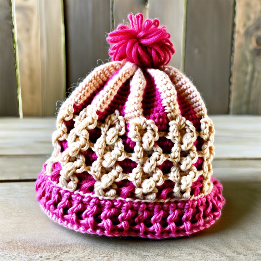 bobble bead hat for a textured fun look