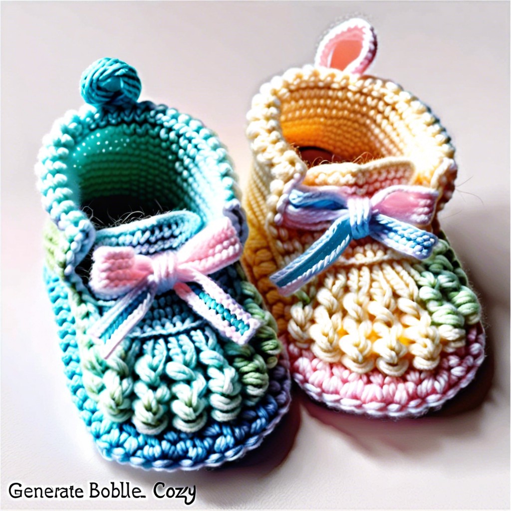 bobble stitch baby booties