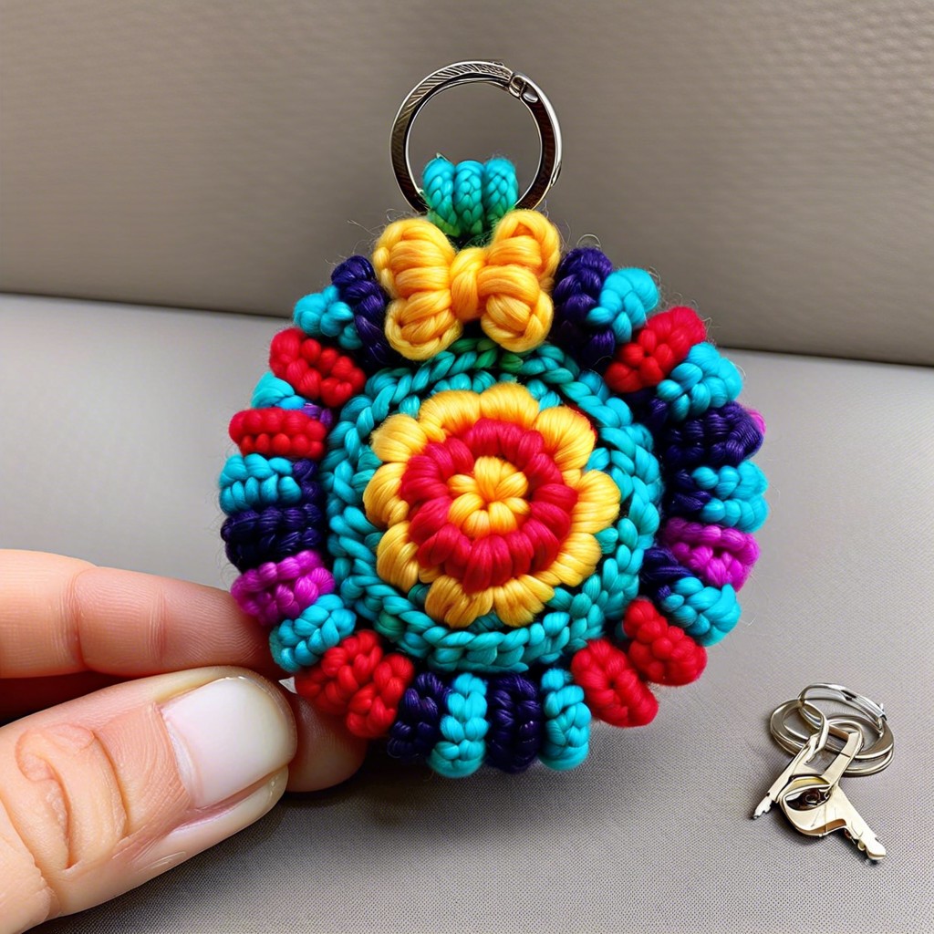 bobble stitch keychains