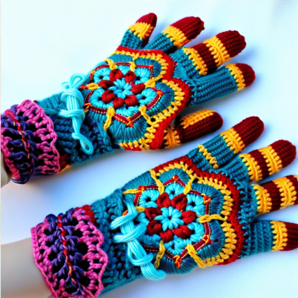bohemian patchwork gloves