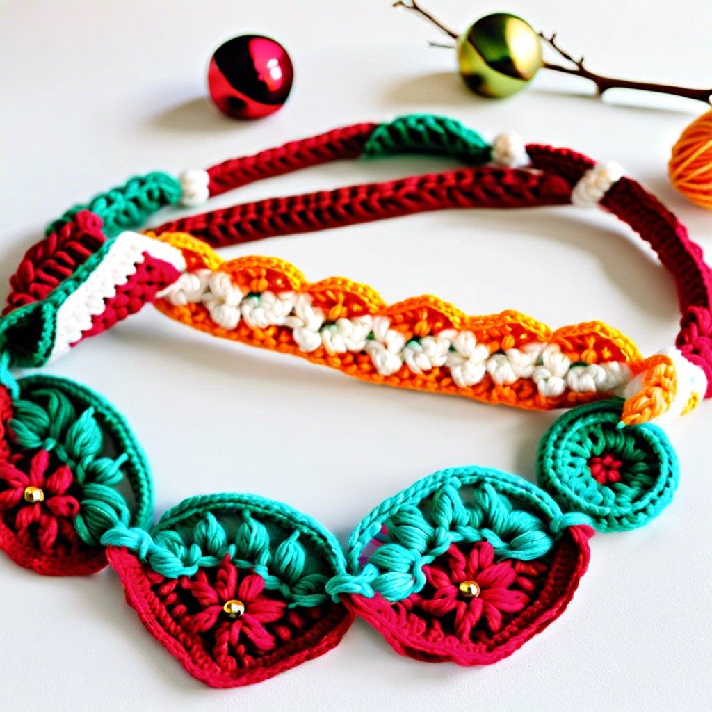 chain stitch garlands for festive decorations