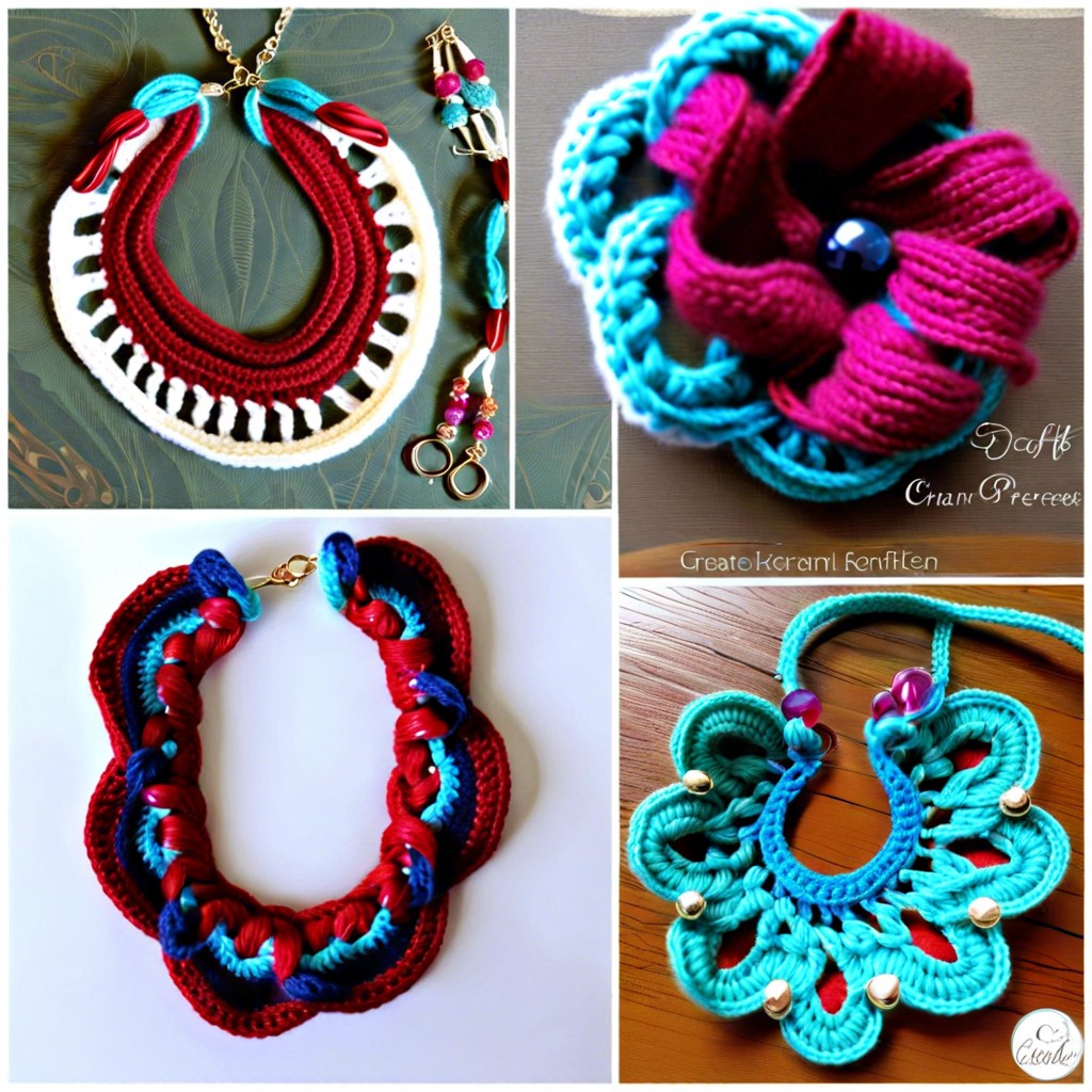 chain stitch jewelry bracelets and necklaces