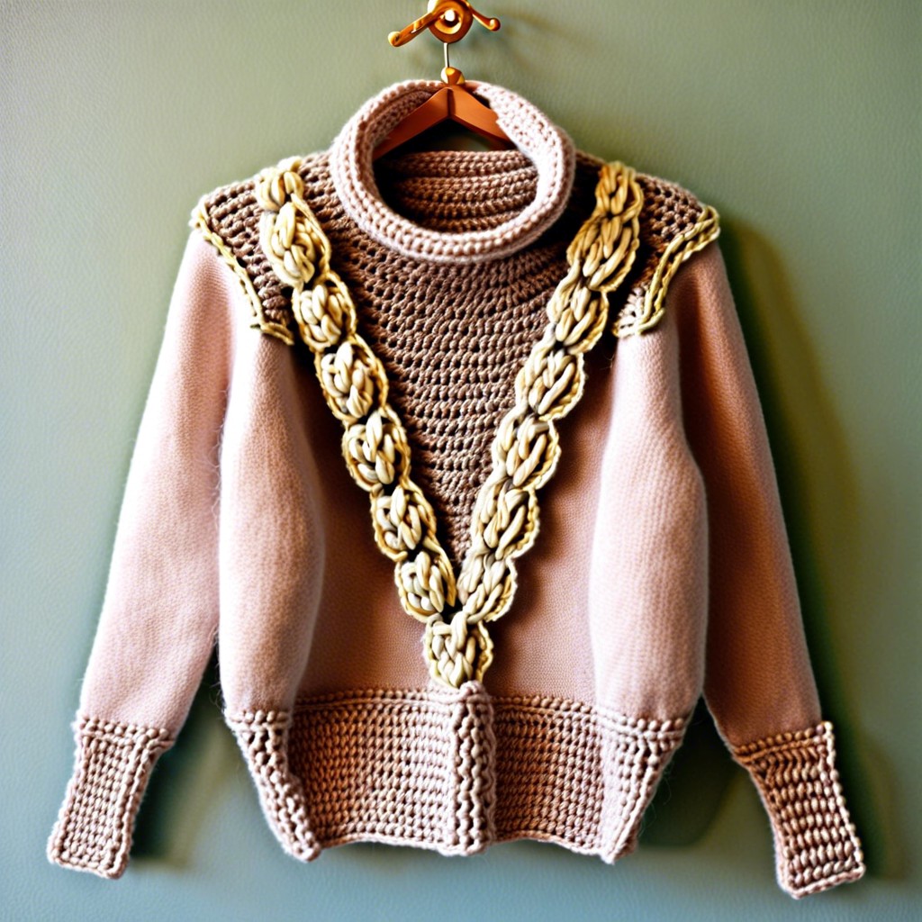 chain stitch sweater embellishments