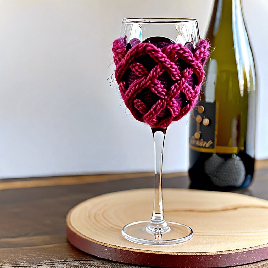 chain stitch wine glass charms