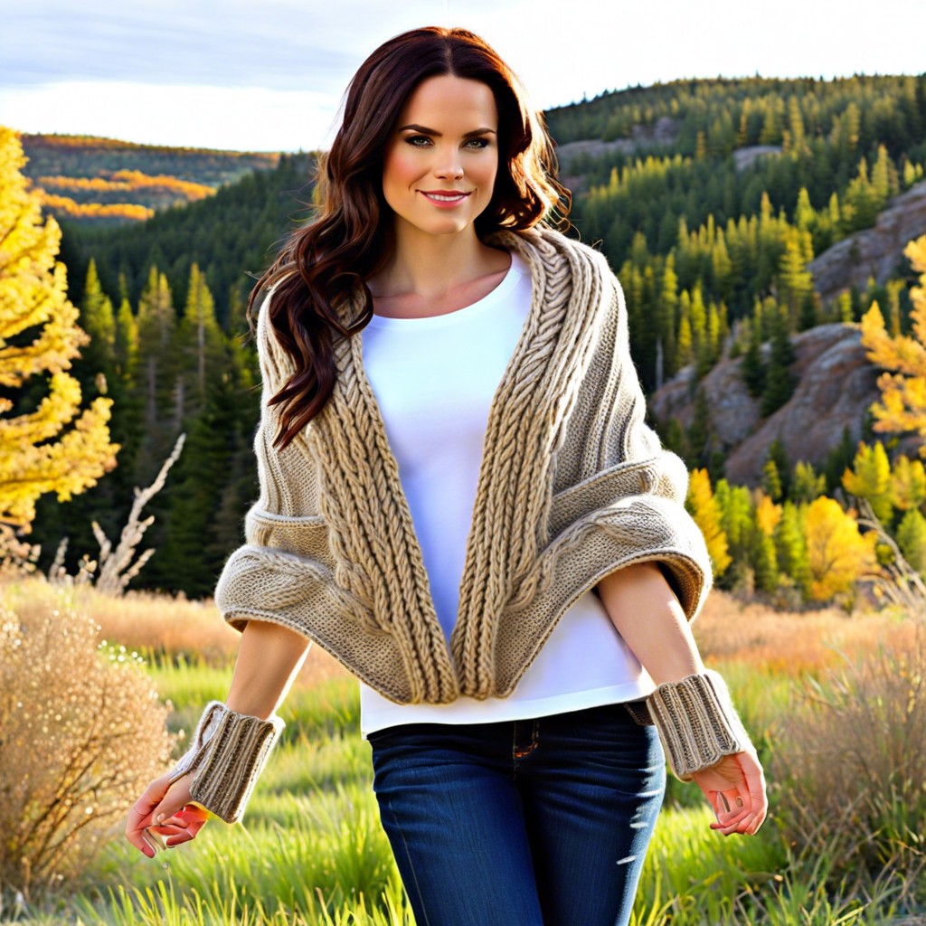 chunky cable knit shrug