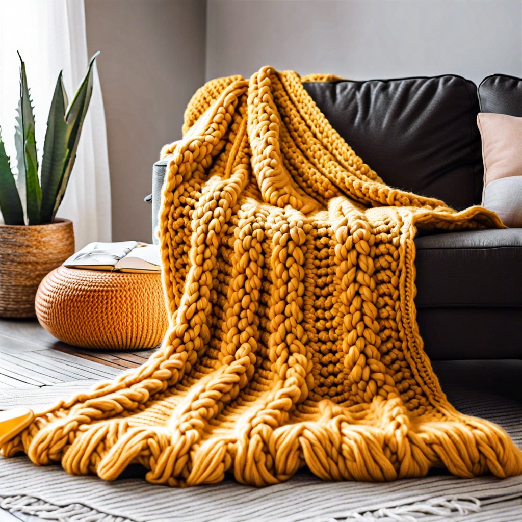 chunky yarn blanket